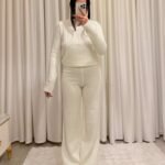 Pantolonlu Triko Takım - Ekru