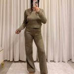 Pantolonlu Triko Takım - Vizon