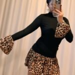 Leopar Detaylı Elbise