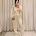 Selanik Kumaş Ön Düğmeli Pantolon Takım - Bej