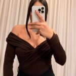 Çapraz Drape Detaylı Bluz - Kahve