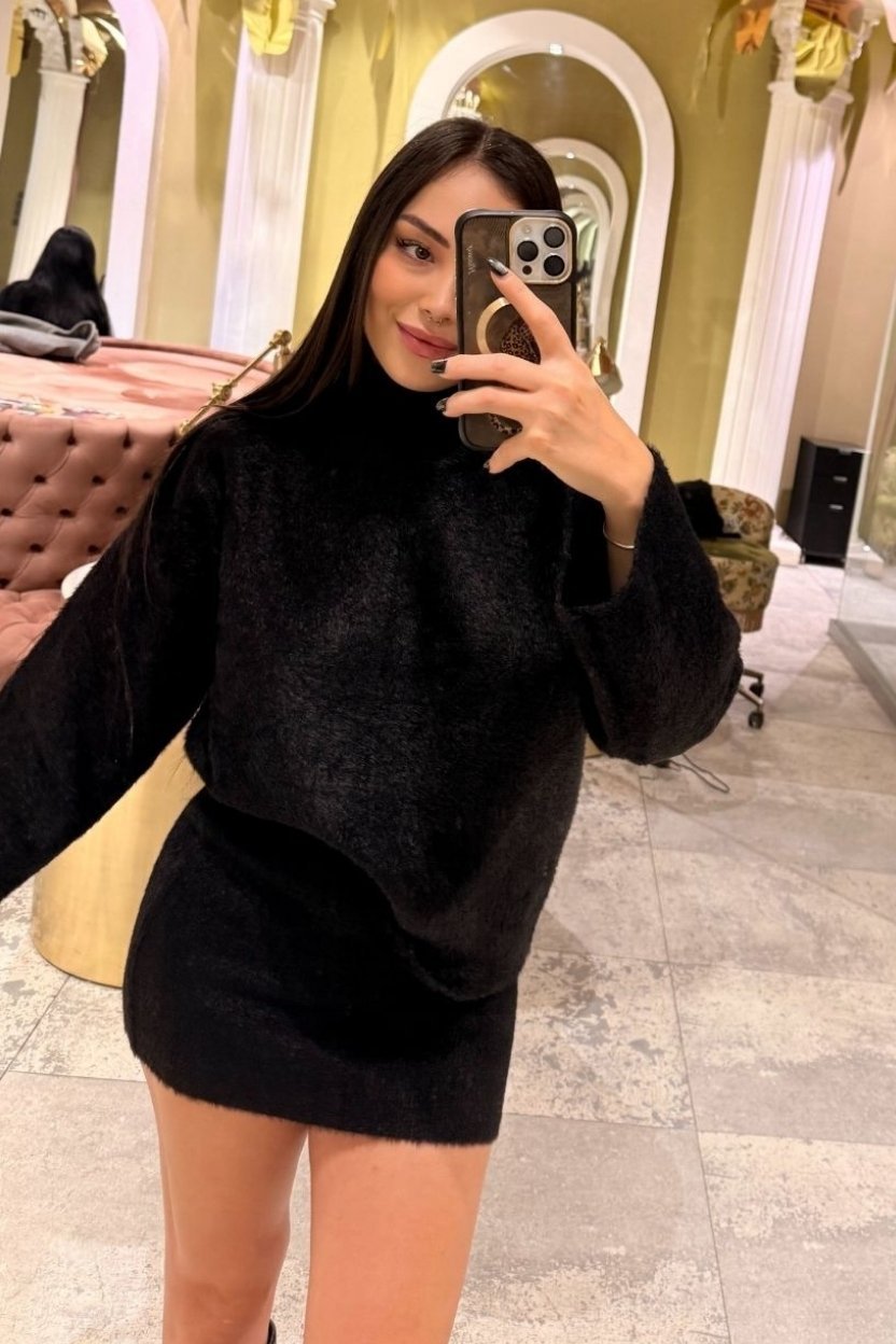 Adsız tasarım (54) Sakallı Etek Takım - Siyah - Görsel 1