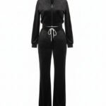 Crystal Touch Kadife Eşofman Takımı - Siyah