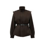 Vatkalı Kemerli Ceket - Kahve