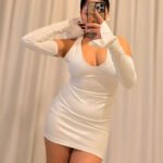 Tam Taş İşlemeli Halter Mini Elbise – Beyaz