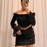 Korse Siyah Mini Takım – Payet & Tüy Detaylı