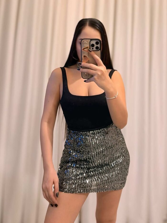 Parlak Payet Mini Etek – Esnek Kumaş - Görsel 2