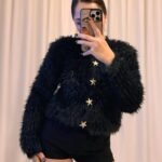 Peluş Hırka Standart Beden - Siyah