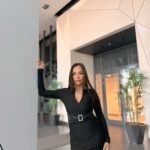 Valeria Kemerli Çizgili Elbise